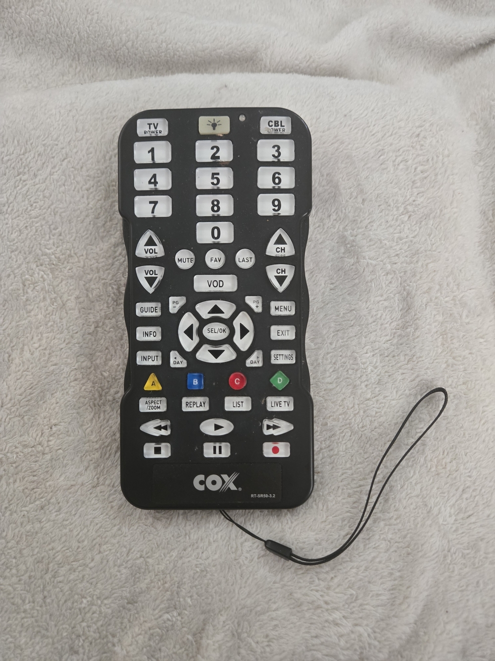 COX RT-SR50-3.2 CABLE TV LARGE BUTTON MULTI REMOTE CONTROL MINIBOX ELDER REMOTE